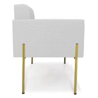 Poltrona Pé De Ferro Dourado Para Sala Kit 2 Elisa Linho D03 - D'rossi Cor A05 Cinza - 5