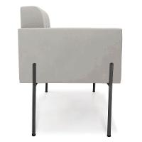 Poltrona Pé De Ferro Preto Para Sala Elisa Veludo Cinza D03 - D'rossi - 5