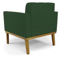 Poltrona Base De Madeira Fixa Castanho Kit 2 Elisa Veludo D03 - D'rossi Cor Verde - 3