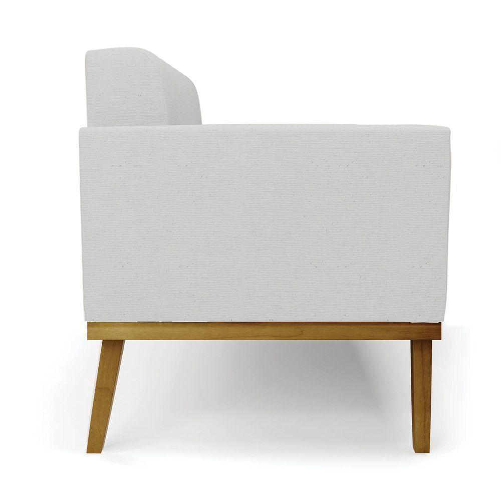 Poltrona Base De Madeira Fixa Castanho Kit 2 Elisa Linho D03 - D'rossi Cor A05 Cinza - 7