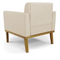 Poltrona Base De Madeira Fixa Castanho Kit 2 Elisa Corino Bege D03 - D'rossi - 3