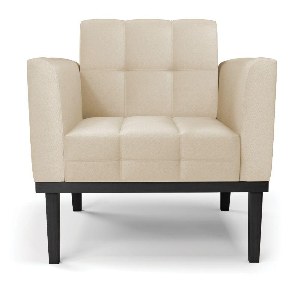 Poltrona Base De Madeira Fixa Preto Kit 2 Elisa Corino Bege D03 - D'rossi - 5