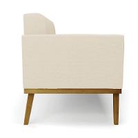 Poltrona Base De Madeira Fixa Castanho Kit 2 Elisa Linho D03 - D'rossi Cor A19 Bege - 7