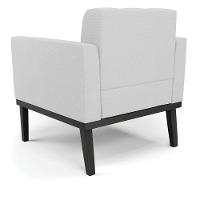 Poltrona Base De Madeira Fixa Preto Kit 2 Elisa Linho Cinza A05 D03 - D'rossi - 3