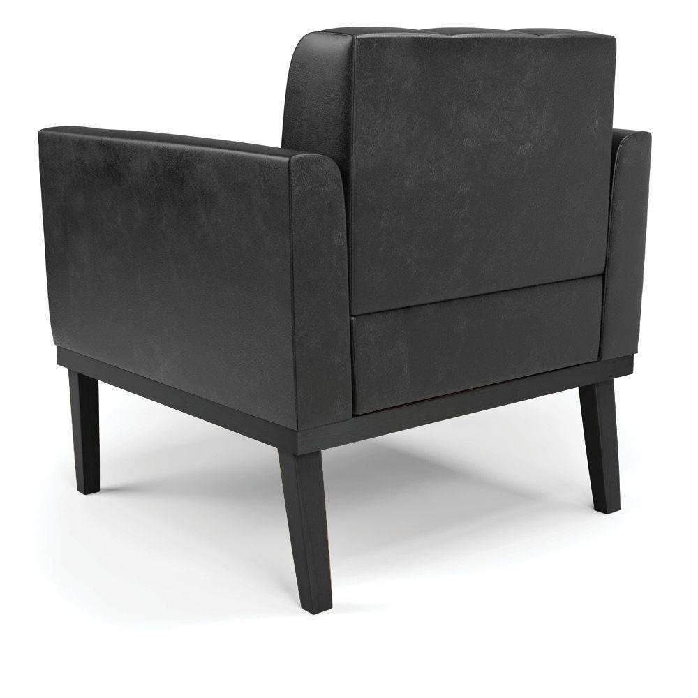 Poltrona Base De Madeira Fixa Preto Elisa Corano Preto D03 - D'rossi - 2