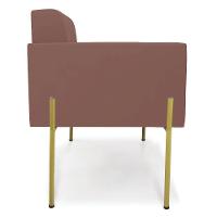 Poltrona Pé De Ferro Dourado Para Sala Kit 2 Elisa Veludo D03 - D'rossi Cor Rose - 5