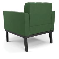 Poltrona Base De Madeira Fixa Preto Elisa Suede Verde D03 - D'rossi - 6