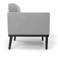 Poltrona Base De Madeira Fixa Preto Kit 2 Elisa Suede D03 - D'rossi Cor Cinza - 7