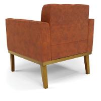 Poltrona Base De Madeira Fixa Castanho Kit 2 Elisa Corano D03 - D'rossi Cor Nozes - 6