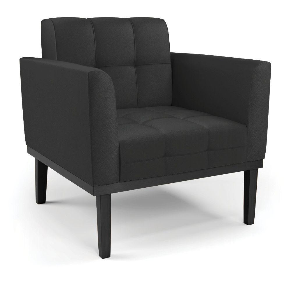 Poltrona Base De Madeira Fixa Preto Elisa Corino Preto D03 - D'rossi - 1