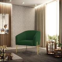 Poltrona Pé De Ferro Dourado Kit 2 Stella Veludo Verde D03 - D'rossi - 6