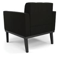 Poltrona Base De Madeira Fixa Preto Elisa Suede D03 - D'rossi Cor Preto - 7