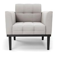 Poltrona Base De Madeira Fixa Preto Kit 2 Elisa Veludo D03 - D'rossi Cor Cinza - 5