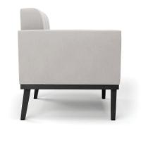 Poltrona Base De Madeira Fixa Preto Kit 2 Elisa Veludo D03 - D'rossi Cor Cinza - 7