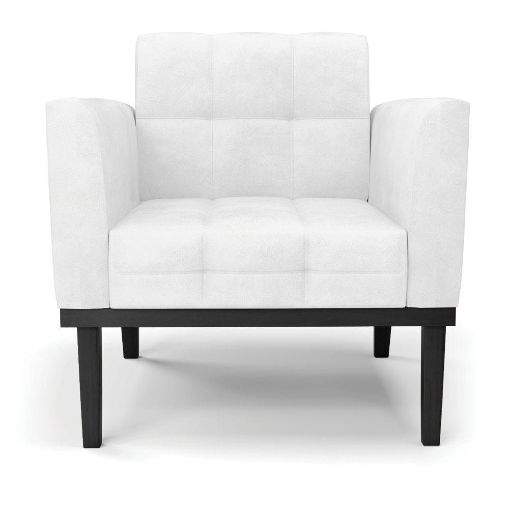 Poltrona Base De Madeira Fixa Preto Elisa Corano Branco D03 - D'rossi - 7