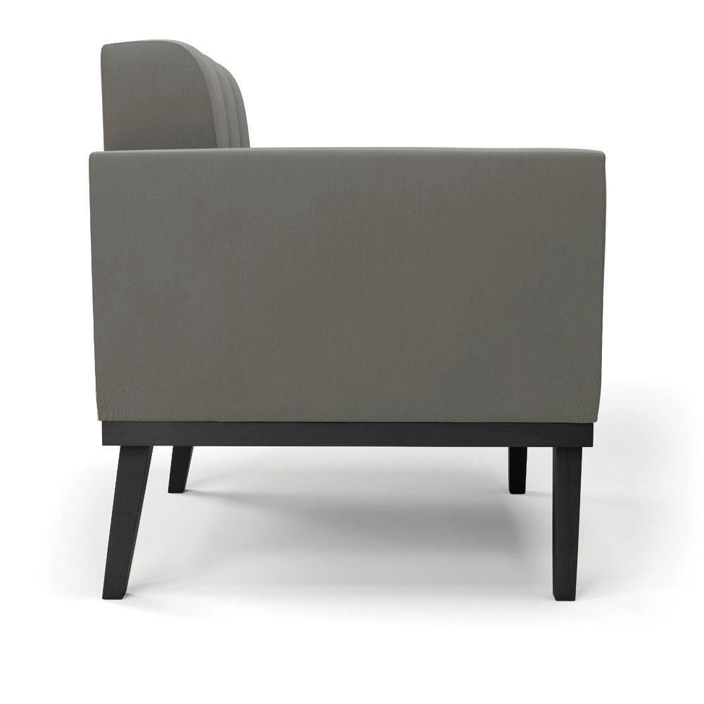 Poltrona Base De Madeira Fixa Preto Elisa Suede D03 - D'rossi Cor Grafite - 7