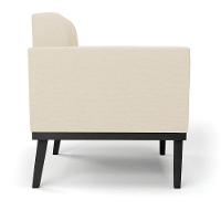 Poltrona Base De Madeira Fixa Preto Kit 2 Elisa Linho D03 - D'rossi Cor A19 Bege - 7