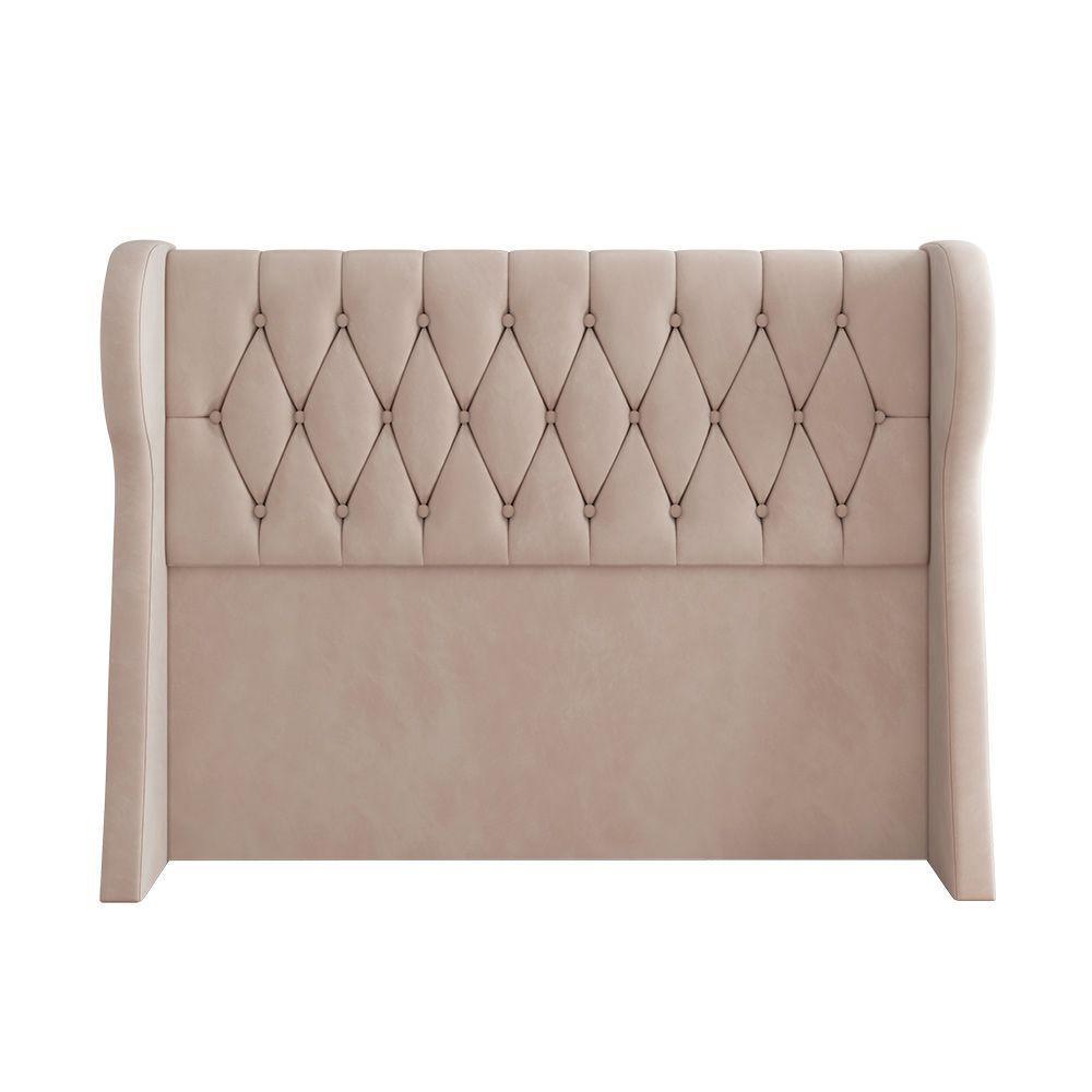 Cabeceira Para Cama Box Queen 160 Cm Beatriz Veludo Bege I02 - D'rossi - 4