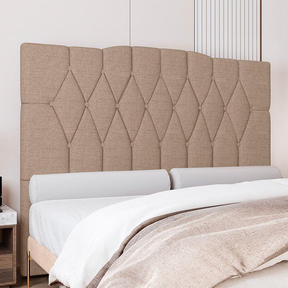 Cabeceira Para Cama Box Queen 160 Cm Amanda Linho Bege I02 - D'rossi - 5