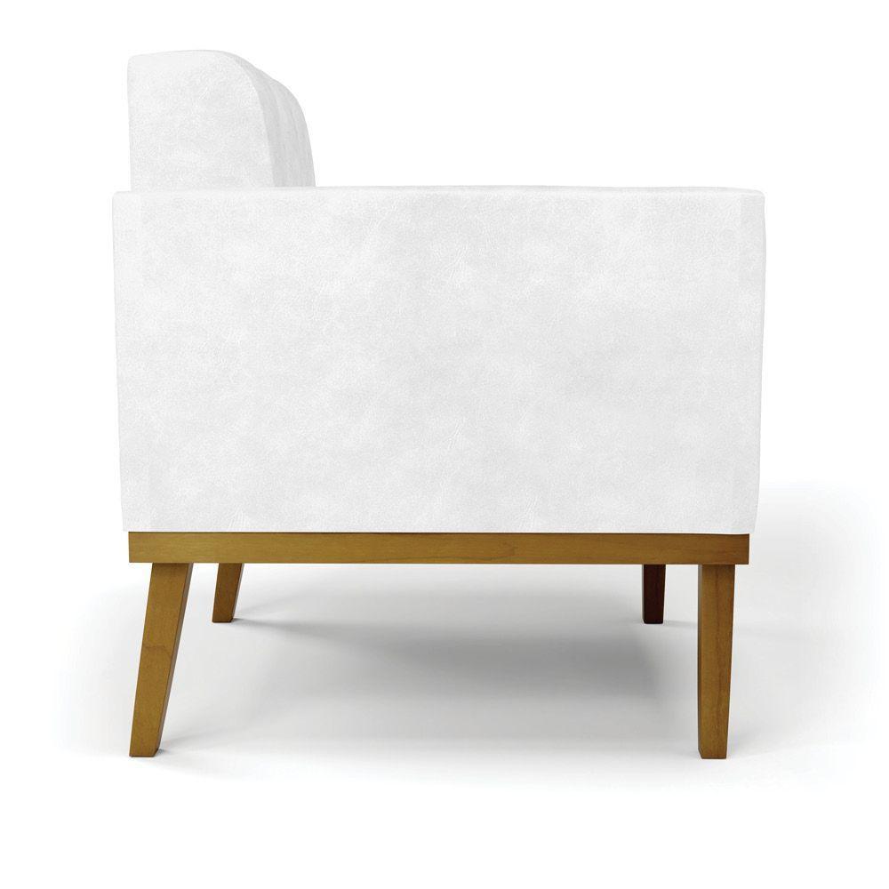 Poltrona Base De Madeira Fixa Castanho Kit 2 Elisa Corano D03 - D'rossi Cor Branco - 5