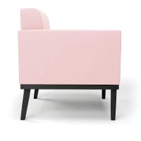 Poltrona Base De Madeira Fixa Preto Elisa Suede D03 - D'rossi Cor Rosa Bebê - 3