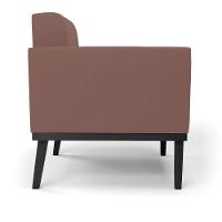 Poltrona Base De Madeira Fixa Preto Kit 2 Elisa Veludo D03 - D'rossi Cor Rose - 7