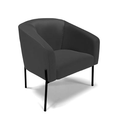 Poltrona Pé De Ferro Preto Sala De Estar Stella Corino D03 - D'rossi Cor Preto