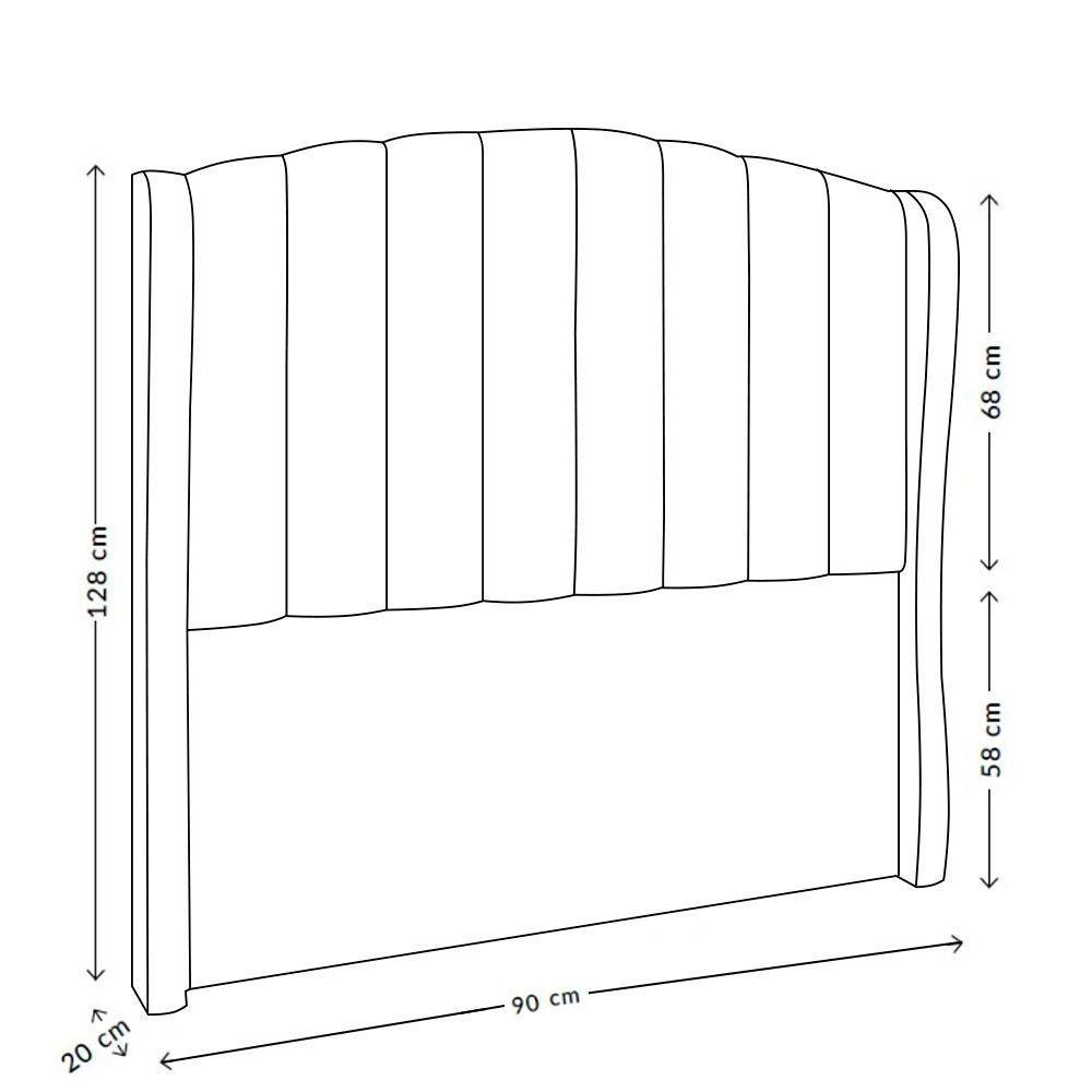 Cabeceira Para Cama Box Solteiro 90 Cm Angel Linho Cinza I02 - D'rossi - 2