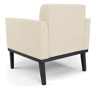 Poltrona Base De Madeira Fixa Preto Elisa Linho D03 - D'rossi Cor A19 Bege - 3