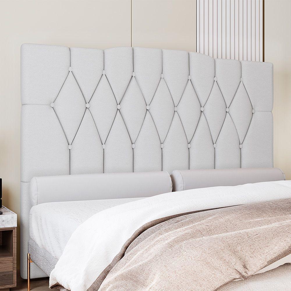 Cabeceira Para Cama Box Casal 140 Cm Amanda Corino Branco I02 - D'rossi - 5