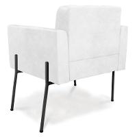 Poltrona Pé De Ferro Preto Para Sala Elisa Corano D03 - D'rossi Cor Branco