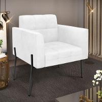 Poltrona Pé De Ferro Preto Para Sala Elisa Corano D03 - D'rossi Cor Branco - 6