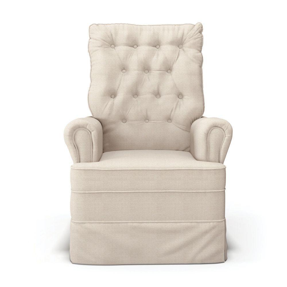 Poltrona De Amamentação Balanço E Puff Laura Base Madeira Linho Areia Tc183 G01 - D'rossi - 8