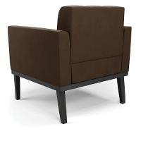 Poltrona Base De Madeira Fixa Preto Kit 2 Elisa Suede Marrom D03 - D'rossi - 3