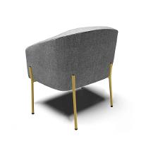 Poltrona Pé De Ferro Dourado Sala De Estar Stella Linho Grafite A26 D03 - D'rossi - 5