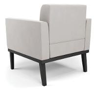 Poltrona Base De Madeira Fixa Preto Elisa Veludo Cinza D03 - D'rossi - 7