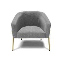 Poltrona Pé De Ferro Dourado Kit 2 Stella Linho Grafite A26 D03 - D'rossi - 5