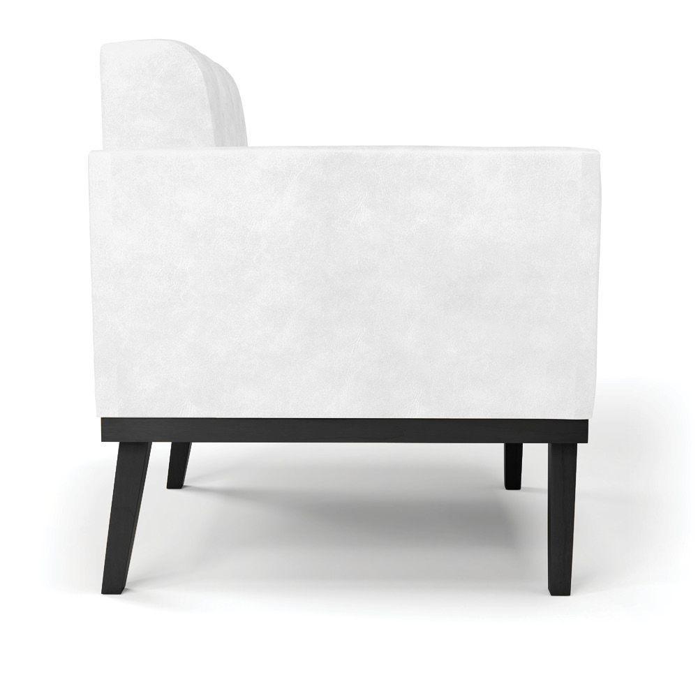 Poltrona Base De Madeira Fixa Preto Elisa Corano D03 - D'rossi Cor Branco - 7