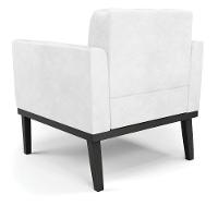 Poltrona Base De Madeira Fixa Preto Elisa Corano D03 - D'rossi Cor Branco - 3