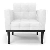 Poltrona Base De Madeira Fixa Preto Elisa Corano D03 - D'rossi Cor Branco - 5