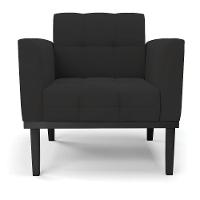 Poltrona Base De Madeira Fixa Preto Kit 2 Elisa Veludo Preto D03 - D'rossi - 5