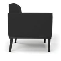 Poltrona Base De Madeira Fixa Preto Kit 2 Elisa Veludo Preto D03 - D'rossi - 7