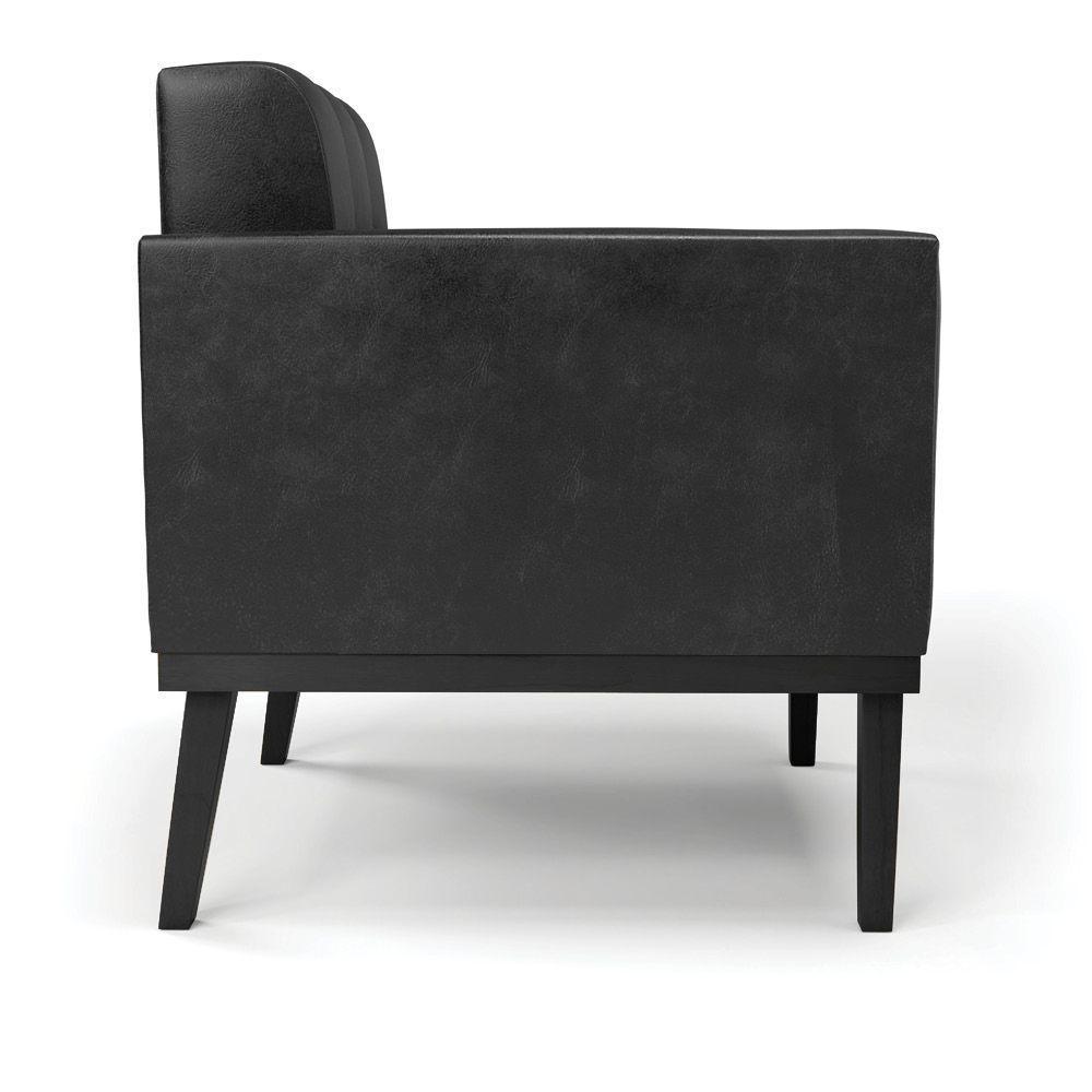 Poltrona Base De Madeira Fixa Preto Elisa Corano D03 - D'rossi Cor Preto - 7