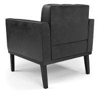 Poltrona Base De Madeira Fixa Preto Kit 2 Elisa Corano Preto D03 - D'rossi - 3