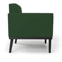 Poltrona Base De Madeira Fixa Preto Kit 2 Elisa Veludo D03 - D'rossi Cor Verde - 7