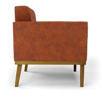 Poltrona Base De Madeira Fixa Castanho Elisa Corano D03 - D'rossi Cor Nozes - 7