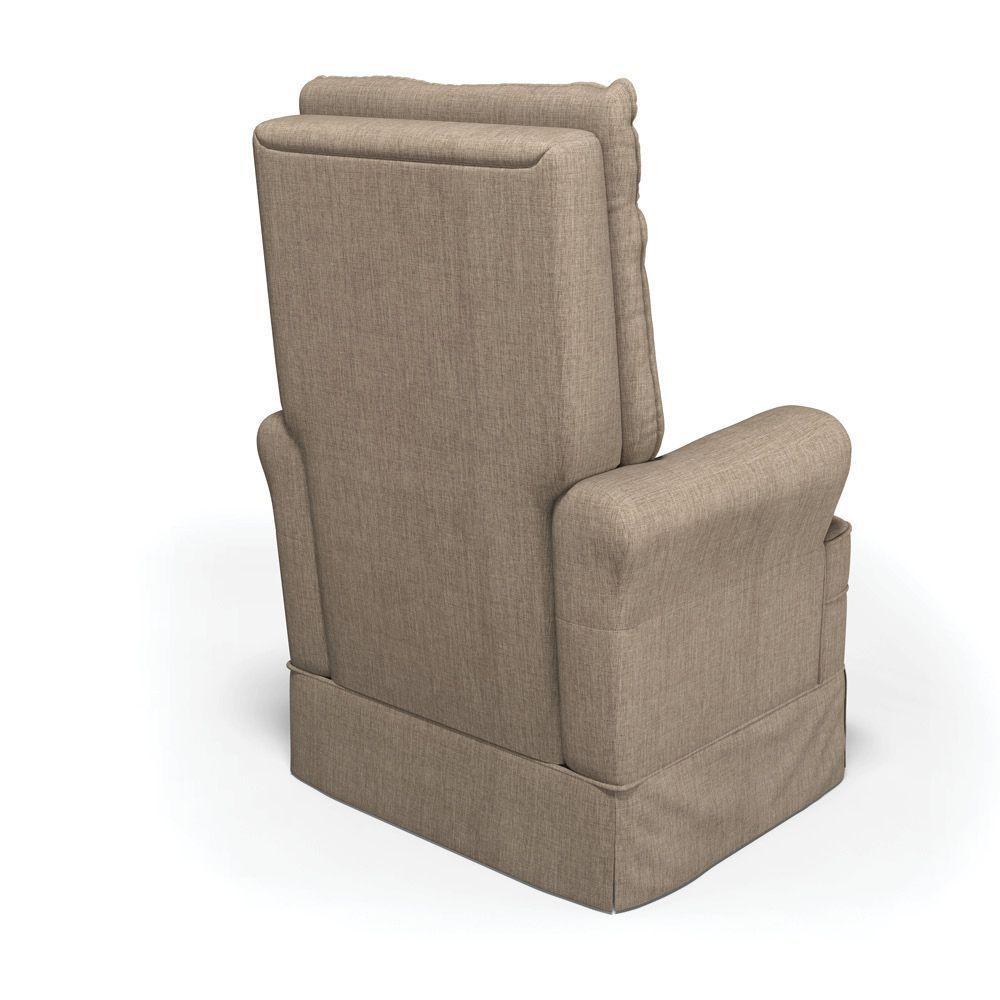 Poltrona De Amamentação Balanço E Puff Laura Base Madeira Linho Bege Tb193 G01 - D'rossi - 8