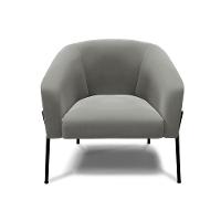 Poltrona Pé De Ferro Preto Sala De Estar Stella Suede Grafite D03 - D'rossi - 6