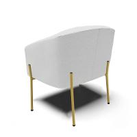 Poltrona Pé De Ferro Dourado Kit 2 Stella Linho Cinza A05 D03 - D'rossi