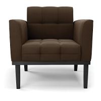 Poltrona Base De Madeira Fixa Preto Elisa Suede Marrom D03 - D'rossi - 6